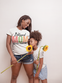 Load image into Gallery viewer, Blessed Mom All Day Every Day - Premium Woman&#39;s Crewneck T-Shirt
