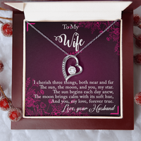 Load image into Gallery viewer, To my Wife - I cherish three things - Forever Love Necklace
