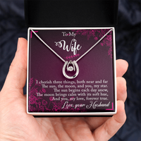 Load image into Gallery viewer, To my Wife - I cherish three things - Lucky in Love Necklace
