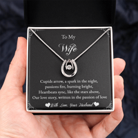 Load image into Gallery viewer, To my Wife - Cupids arrow, a spark in the night - Lucky in Love Necklace
