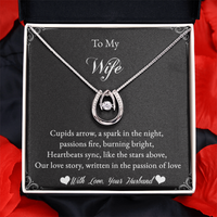 Load image into Gallery viewer, To my Wife - Cupids arrow, a spark in the night - Lucky in Love Necklace
