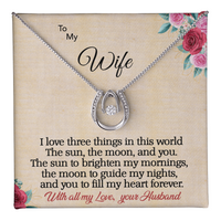 Load image into Gallery viewer, To my Wife - I love 3 things - Lucky in Love  Necklace
