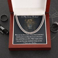 Load image into Gallery viewer, To my Loving Husband-  I cherish you for everything that you are - Cuban Link Chain Necklace
