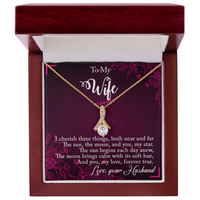 Load image into Gallery viewer, To my Wife - I cherish three things - Alluring Beauty Necklace
