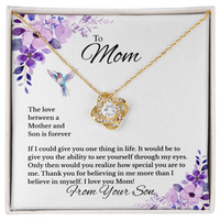 Load image into Gallery viewer, To Mom - Thank you for believing in me - Love Knot Necklace
