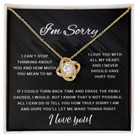 Load image into Gallery viewer, I&#39;m Sorry - I Love You With All My Heart - Love Knot Necklace
