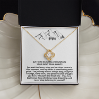 Load image into Gallery viewer, For Her Graduation - Your Next Peak Awaits - Love Knot Necklace
