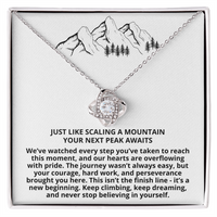 Load image into Gallery viewer, Graduation - Your Next Peak Awaits - Love Knot Necklace
