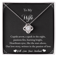 Load image into Gallery viewer, To my Wife - Cupids arrow, a spark in the night - Love Knot Necklace
