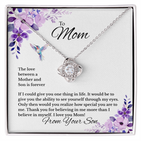 Load image into Gallery viewer, To Mom - Thank you for believing in me - Love Knot Necklace
