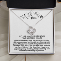 Load image into Gallery viewer, For Her Graduation - Your Next Peak Awaits - Love Knot Necklace
