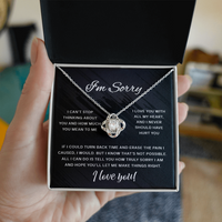Load image into Gallery viewer, I&#39;m Sorry - I Love You With All My Heart - Love Knot Necklace
