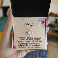 Load image into Gallery viewer, To my Wife - I love 3 things - Love Knot Necklace
