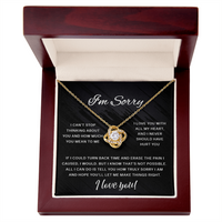 Load image into Gallery viewer, I&#39;m Sorry - I Love You With All My Heart - Love Knot Necklace
