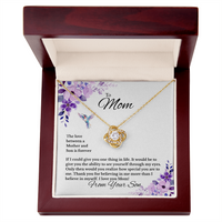 Load image into Gallery viewer, To Mom - Thank you for believing in me - Love Knot Necklace
