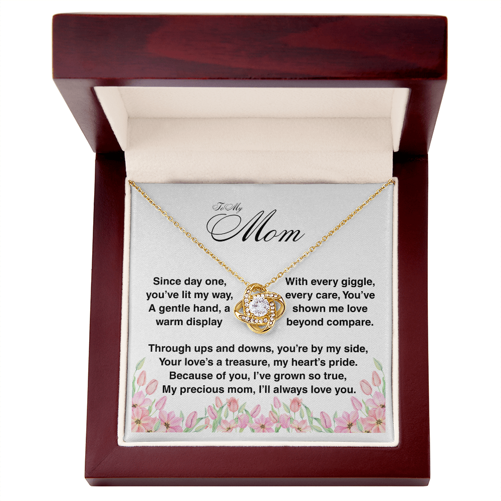 To My Mom - Your Love is a Treasure - Love Knot Necklace