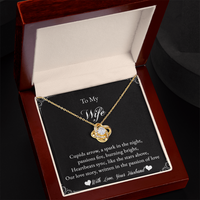 Load image into Gallery viewer, To my Wife - Cupids arrow, a spark in the night - Love Knot Necklace
