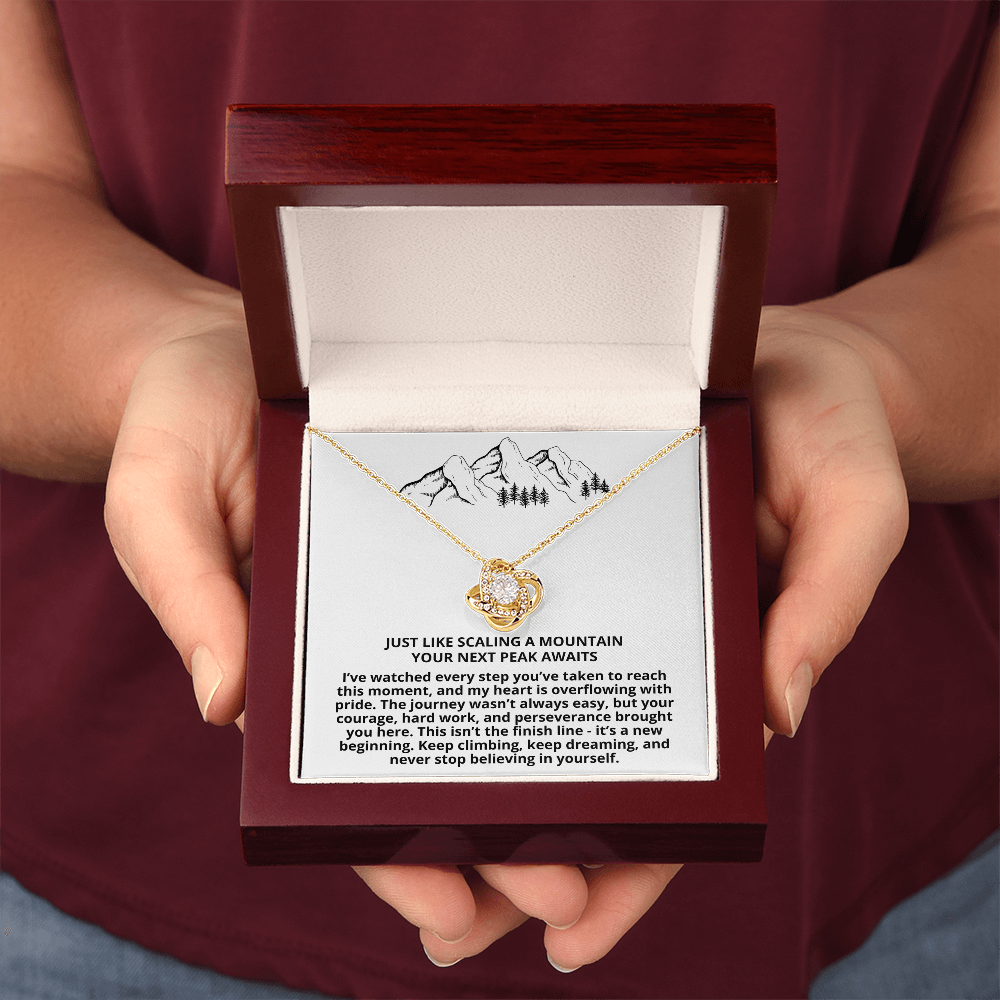 For Her Graduation - Your Next Peak Awaits - Love Knot Necklace