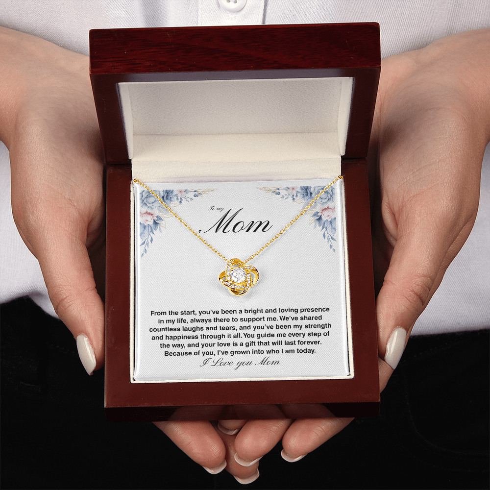 To My Mom - You've Been My Strength - Love Knot Necklace