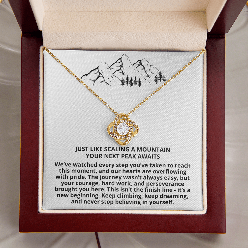 Graduation - Your Next Peak Awaits - Love Knot Necklace
