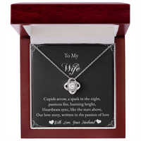 Load image into Gallery viewer, To my Wife - Cupids arrow, a spark in the night - Love Knot Necklace

