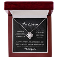 Load image into Gallery viewer, I&#39;m Sorry - I Love You With All My Heart - Love Knot Necklace
