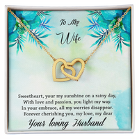 Load image into Gallery viewer, To my Wife - Your my sunshine on a rainy day - Interlocking Hearts Necklace
