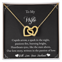 Load image into Gallery viewer, To my Wife - Cupids arrow, a spark in the night - Interlocking Hearts Necklace
