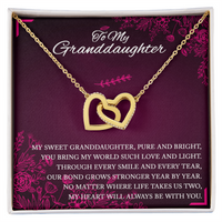 Load image into Gallery viewer, To My Granddaughter - Our Bond Grows Stronger - Interlocking Hearts Necklace

