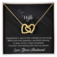 Load image into Gallery viewer, To my Wife - You&#39;re the Melody to My Song - Interlocking Hearts Necklace
