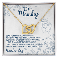 Load image into Gallery viewer, To My Mommy - I Can&#39;t Wait To Meet You - Interlocking Hearts Necklace
