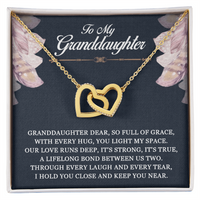 Load image into Gallery viewer, To My Granddaughter - Our Love Runs Deep - Interlocking Hearts Necklace
