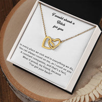 Load image into Gallery viewer, I would Shank a Bitch for you - Interlocking Hearts Necklace - Friendship Necklace
