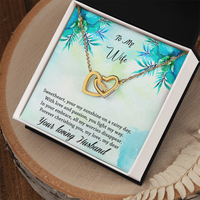 Load image into Gallery viewer, To my Wife - Your my sunshine on a rainy day - Interlocking Hearts Necklace

