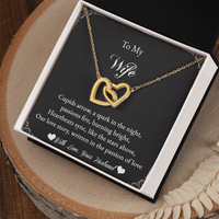 Load image into Gallery viewer, To my Wife - Cupids arrow, a spark in the night - Interlocking Hearts Necklace
