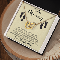 Load image into Gallery viewer, To My Mommy - Safe In Your Belly - Interlocking Hearts Necklace
