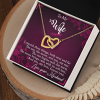 Load image into Gallery viewer, To my Wife - I cherish three things - Interlocking Hearts Necklace

