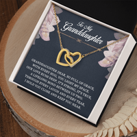 Load image into Gallery viewer, To My Granddaughter - Our Love Runs Deep - Interlocking Hearts Necklace

