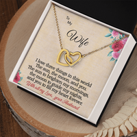 Load image into Gallery viewer, To my Wife - I love 3 things - Interlocking Hearts Necklace
