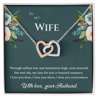 Load image into Gallery viewer, To my Wife - My love for you is beyond compare - Interlocking Hearts Necklace
