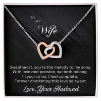 Load image into Gallery viewer, To my Wife - You&#39;re the Melody to My Song - Interlocking Hearts Necklace
