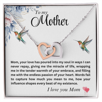 Load image into Gallery viewer, To My Mother -Your Love Has Poured Into My Soul - Interlocking Hearts Necklace
