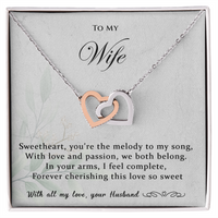 Load image into Gallery viewer, To my Wife - You're the melody to my song - Interlocking Hearts Necklace
