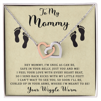 Load image into Gallery viewer, To My Mommy - Safe In Your Belly - Interlocking Hearts Necklace
