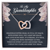 Load image into Gallery viewer, To My Granddaughter - Our Love Runs Deep - Interlocking Hearts Necklace
