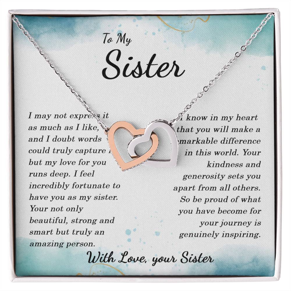 To my Sister - Interlocking Hearts Necklace