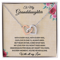 Load image into Gallery viewer, Grandmother &amp; Granddaughter - My Love for You will Never Fade Away - Interlocking Hearts Necklace
