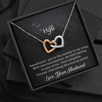 Load image into Gallery viewer, To my Wife - You&#39;re the Melody to My Song - Interlocking Hearts Necklace
