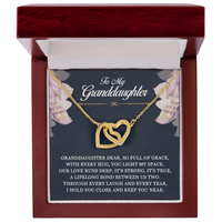 Load image into Gallery viewer, To My Granddaughter - Our Love Runs Deep - Interlocking Hearts Necklace
