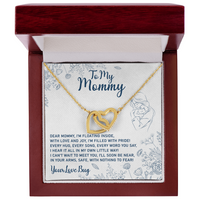 Load image into Gallery viewer, To My Mommy - I Can&#39;t Wait To Meet You - Interlocking Hearts Necklace
